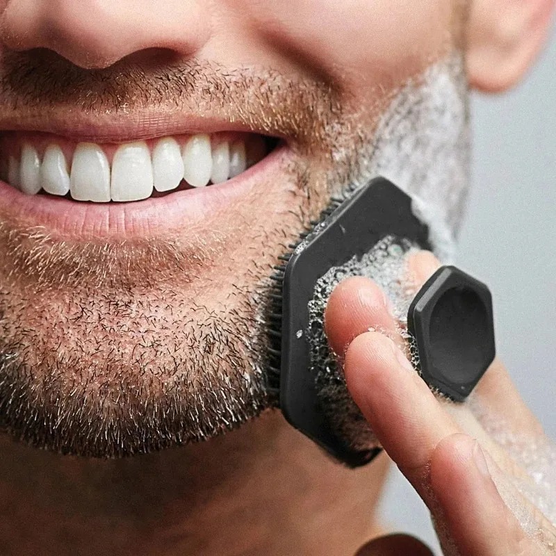 Grooming Men'S Hair - 1 Silikon-Gesichtsreinigungsbürste, Silikon-Miniatur-Gesichtsreiniger für Tiefenreinigung, Rasierung,