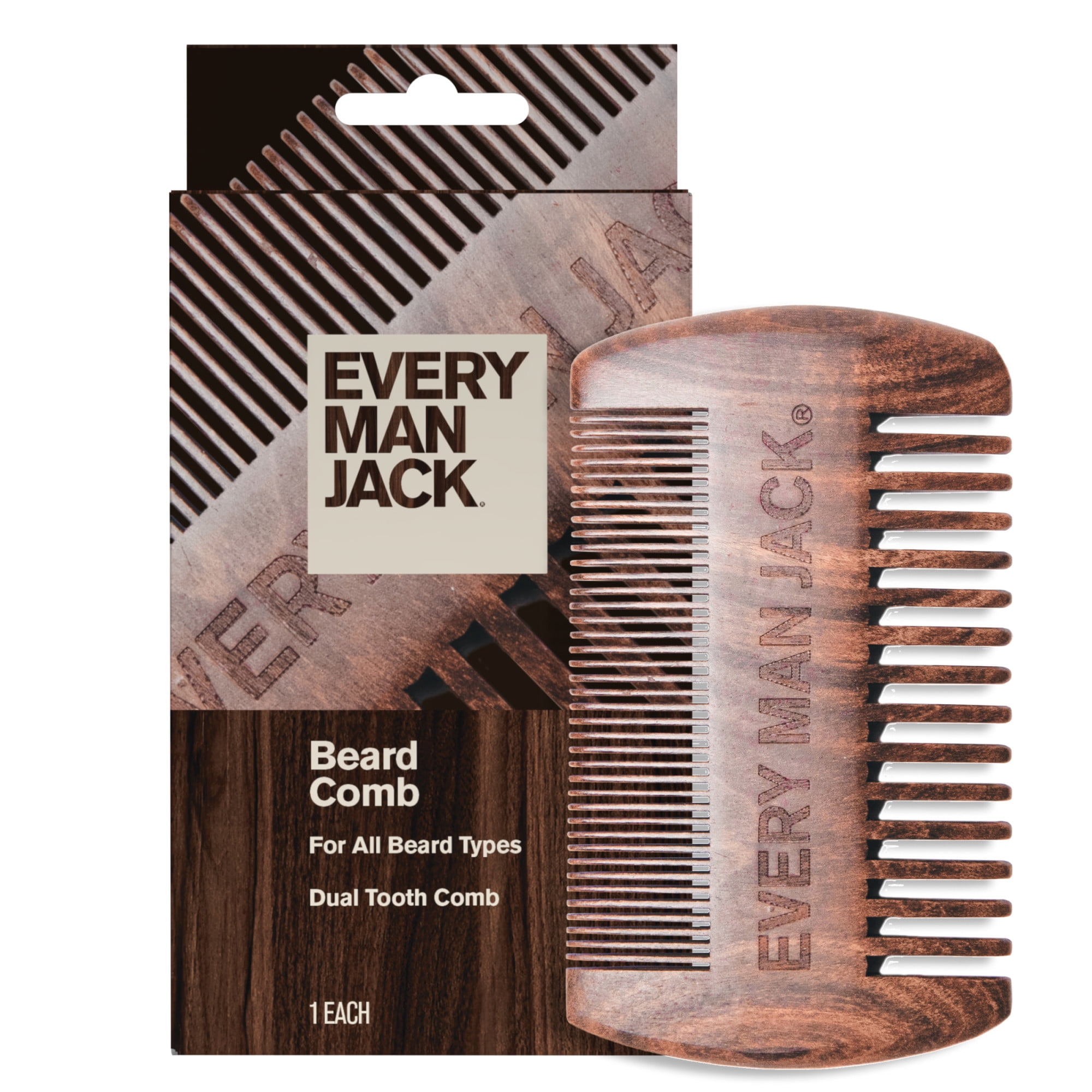 Mens Grooming Tools - Premium Handgefertigter Ebenholz-Bartkamm für Männer mit